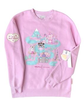 Disney Parks Stoney Clover Pink 'It's a Small World' Sweatshirt - Size L - NWT